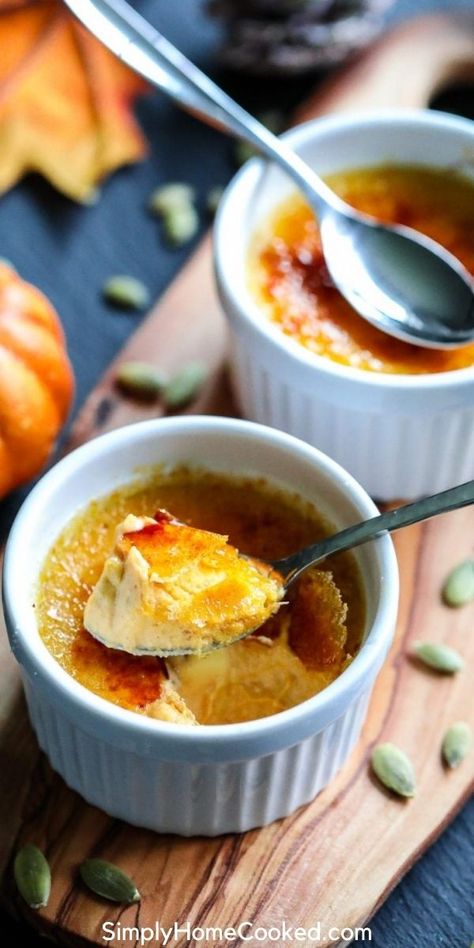 Real Pumpkin Puree, Puree Pumpkin, Pumpkin Creme Brulee, Pumpkin Puree Recipes, Cream Brulee, Sweet Bakes, Brulee Recipe, Creme Brulee Recipe, Easy Pumpkin Pie