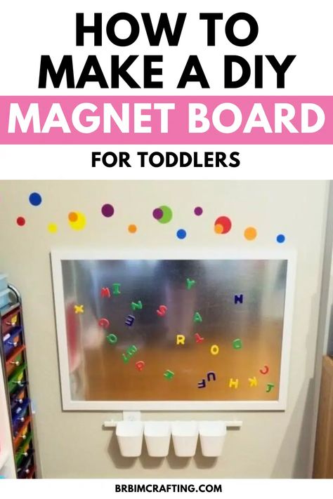 DIY Steel Magnetic Board for Kids That Doubles as A Dry Erase Board! Diy Magnet Wall, Magnetic Wall Playroom, Magnetic Board Ideas, Magnetic Board For Kids, Magnet Board Kids, Decorative Magnetic Board, Metal Magnet Board, Magnetic Wall Board, Diy Magnet Board