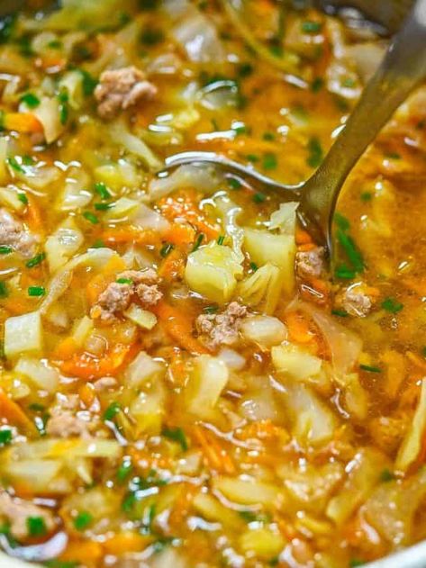 Cooktoria Recipes, Turkey Cabbage Soup, Ground Turkey Cabbage, Montana Recipes, Gf Soup, Turkey Cabbage, Heart Soup, Queen Warrior, Stir Fry Meal Prep