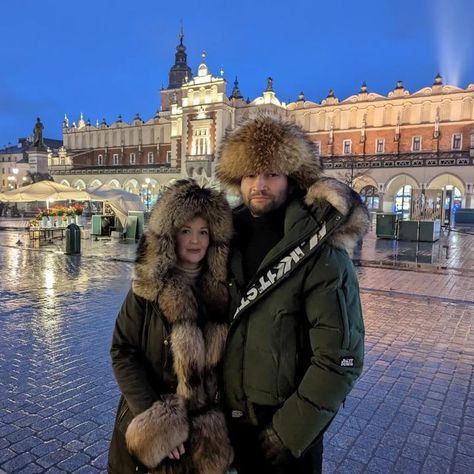 Poland Krakow, Georgian Cuisine, Quilted Parka, Fur Accessories, Background Beautiful, Matching Couple, Hooded Parka, Fun Couple, Real Fur