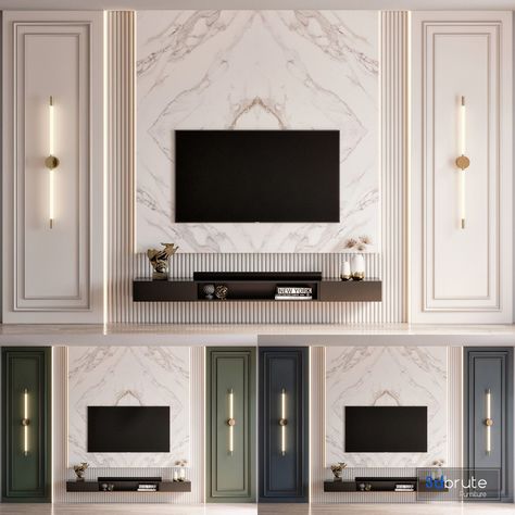 Tv Wall Design Luxury, Luxury Tv Wall, Tv Wall Panel, Backdrop Tv, Modern Tv Room, Modern Tv Unit, Modern Tv Unit Designs, Tv Unit Interior, Unit Interior Design