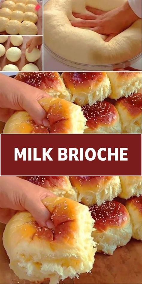 MILK BRIOCHE Bread Recipes Homemade Kitchenaid, Brioche With Custard, Milk Brioche Bread, Brioche Bread Recipe Bread Machine, Easy Brioche Bread, Bread Baking Tips, Braid Bread Recipe, Brioche Bread Recipe Sandwiches, Diy Bread Bowls