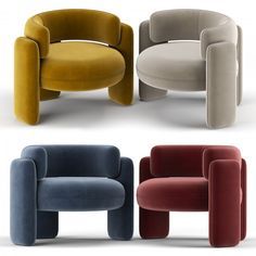 Embrace Armchair - 3D Model for VRay Contemporary Armchair Design, Coffee Table With Chairs, Contemporary Armchair, Comfortable Armchair, 3d Studio, Furniture Design Living Room, Modern Armchair, Fabric Armchairs, Armchair Design