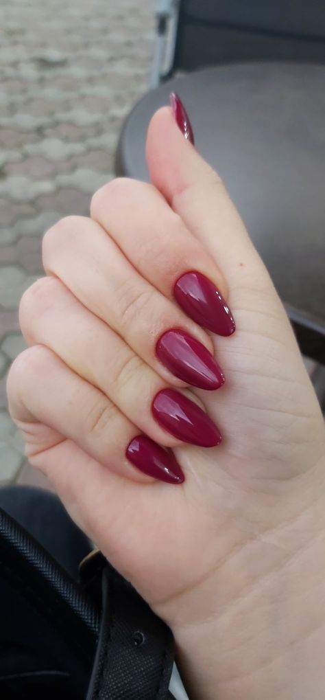 Purple Red Nails Acrylic, Red Violet Nails, Dark Red Purple Nails, Aubergine Nails Deep Purple, Twst Oc, Vibrant Red Violet Hair Color, Violet Nails, Purple Nail Designs, Hair And Makeup Tips