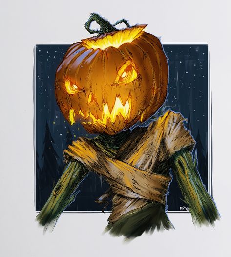 ArtStation - Pumpkin man, Mike Phillips Animated Pumpkins, Pumpkin People, Halloween Jackolantern, Scary Scarecrow, Pumpkin Man, Halloween Illustration, Artist Illustration, Pumpkin Head, Guy Drawing