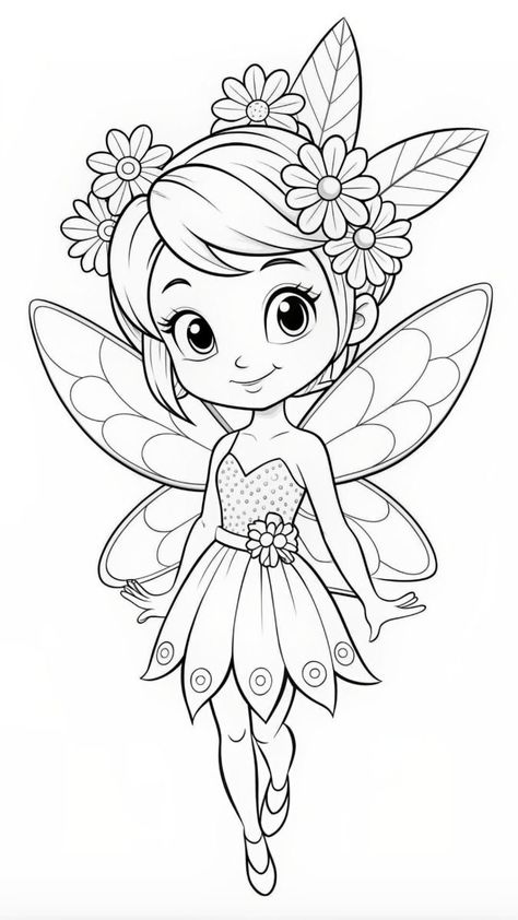 Fairy Templates, Free Coloring Pages For Kids, Free Kids Coloring Pages, Idee Cricut, Easy Love Drawings, Fairy Coloring Pages, Colouring Printables, Fairy Coloring, Cartoon Coloring Pages