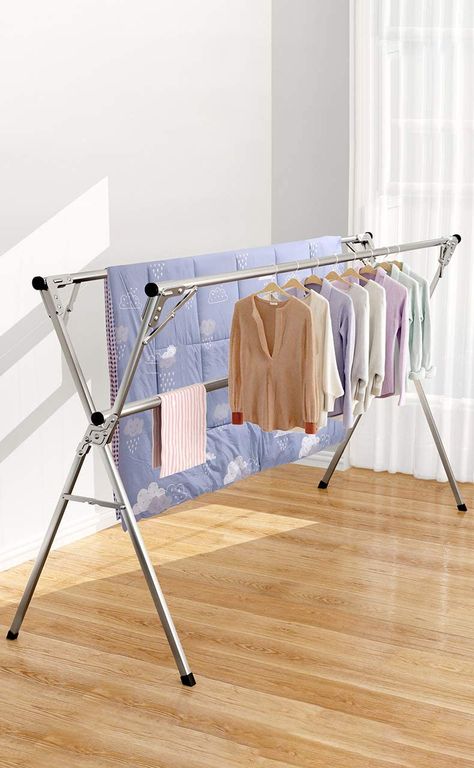 Cloth Drying Hanger, Standing Hanger, Foldable Clothes Drying Rack, Clothes Drying, Clothes Drying Racks, Garment Racks, Folding Clothes, Laundry Storage, Drying Clothes