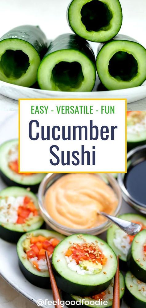 Sushi Cucumber, Cucumber Sushi, Sushi Recipes Homemade, Sushi Sushi, Cucumber Recipes, Sushi Recipes, Clean Eating Snacks, Put Together, Easy Recipe