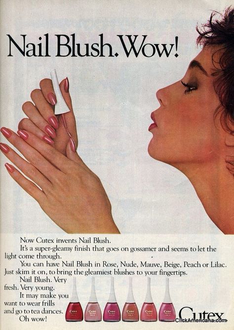 80's nails - I miss the elegant design of nail polish bottles in the 50s - 80's.