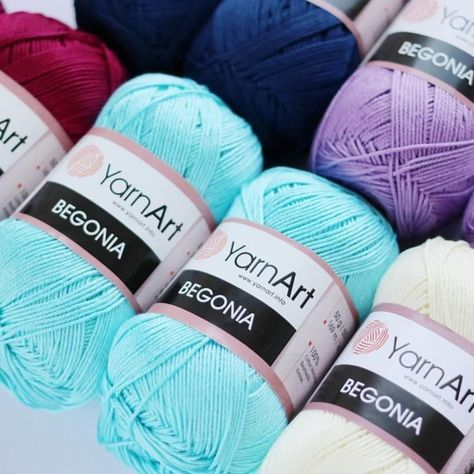 - Accepting payments via PayPal, Visa, MasterCard, American Express, Discover. - Yarn Art Begonia. Perfect for summer knit and crochet. It's great for Amigurumi, summer dresses and tops.  - 100% Mercerized Cotton product. - 50 Grams in weight. It is 169M long.  - Recommended for 3 - 5 mm needles. Crochet Hook: 2 - 4 mm. - You can choose the Express Shipping (2 - 4 business days) or the Standart Shipping (15 - 25 business days) Amigurumi Yarn, Summer Yarn, Mercerized Cotton Yarn, How To Make Skirt, Yarn Knitting, Blanket Yarn, Baby Yarn, Summer Knitting, Sock Yarn