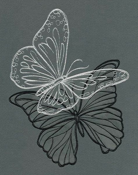 Dark Butterflies, Butterfly Tattoo Meaning, Butterfly Back Tattoo, Ideas Embroidery, Urban Threads, Butterfly Tattoo Designs, Butterfly Embroidery, Japanese Embroidery, Embroidery Patterns Free