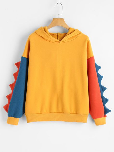 Scalloped Color Block Cute Hoodie  GINGER , #spon, #Block, #Color, #Scalloped, #GINGER, #Hoodie #Ad Asia Countries, Japan Kawaii, Hoodie Jumper, Yellow Hoodie, Long Sleeve Jumper, Kawaii Clothes, Fashion 2017, Colorful Hoodies, Yellow Orange