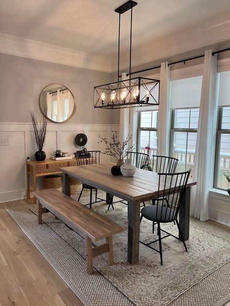 Modern Farmhouse Dining Room, Modern Farmhouse Dining, Casa Country, Dinning Room Design, Casa Vintage, Apartment Decor Inspiration, Decor Ideas Bedroom, Dining Room Inspiration, Farmhouse Dining Room