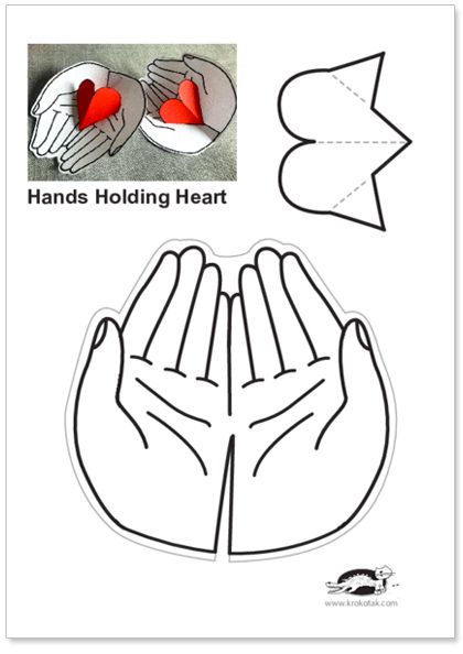 krokotak | Hands Holding Heart Hands Holding Heart, Snowflake Wall, Bible Crafts Sunday School, Children's Church Crafts, Holding Heart, Make Flowers, Paper Snowflake, Sunday School Crafts For Kids, Bible School Crafts