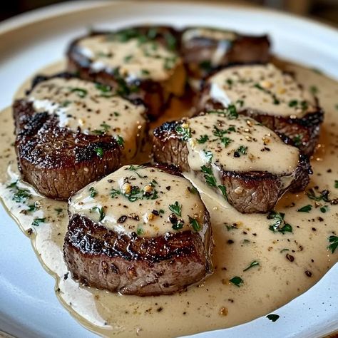 Steak with Haunted Bourbon Garlic Cream Sauce Recipe Bourbon Garlic Cream Sauce, Garlic Cream Sauce Recipe, Creamy Steak, How To Prepare Steak, Steak Dinner Recipes, Cream Sauce Recipe, Bourbon Sauce, Cooking The Perfect Steak, Garlic Cream Sauce