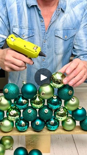 17K views · 377 reactions | Budget-friendly DIY Holiday tree 🎄 | Budget-friendly DIY Holiday tree 🎄  I used 28 Christmas tree ornaments and some hot glue to make this colorful and festive home decor. | By The Gooch | Facebook Diy Styrofoam Christmas Tree Ideas, How To Make Christmas Tree, Retreat Ideas, Festive Home Decor, Ornament Tutorial, Wooden Tree, Glass Christmas Tree, Diy Christmas Tree, Ball Ornaments