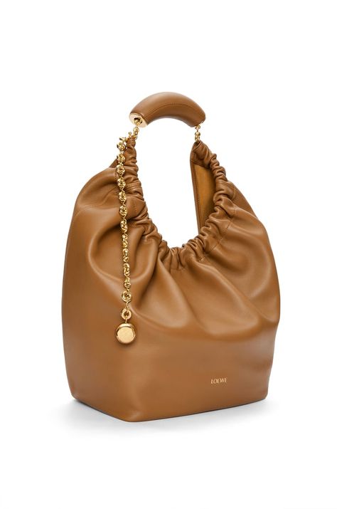 LOEWE Medium Squeeze bag in nappa lambskin Oak Chain Strap Top, Paris Texas, Womens Clothing Sizes, Chain Strap, Harrods, Purse Wallet, Miu Miu, Purses And Handbags, Leather Shoulder Bag