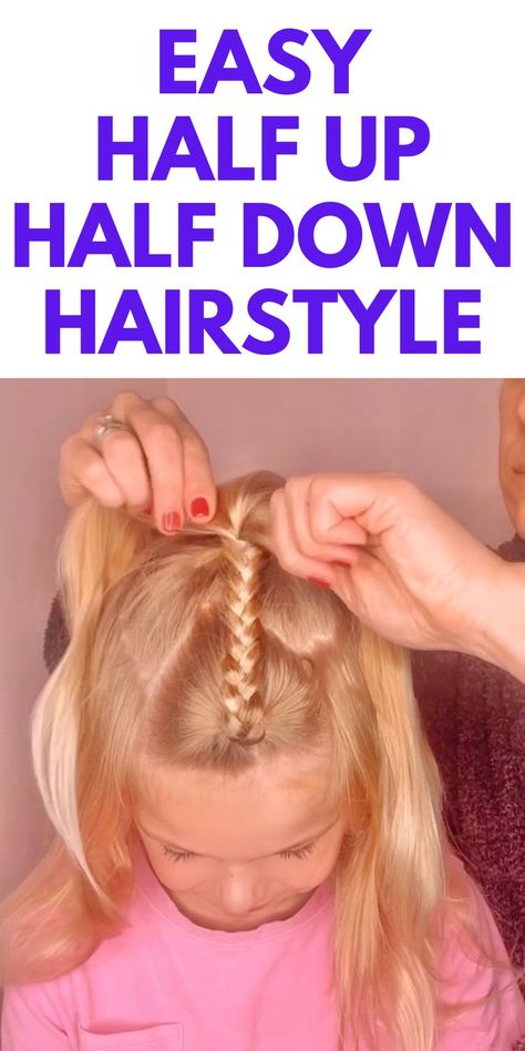 EASY Half Up Half Down Hairstyle - This is an easy half up half down hair tutorial. This is a fun one for you to do for school. Half Updo Tutorial, Half Up Half Down Hair Tutorial, Half Up Half Down Hairstyle, Down Hairstyle, Half Up Half Down Hairstyles, Half Updo, Great Hairstyles, Half Up Half Down Hair