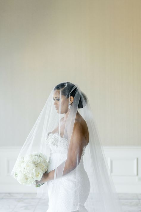 Bride With Long Veil Over Her Face Holding All-White Bouquet Veil Covering Face, Batman Photography, Veil Over Face, Face Holding, Simple Wedding Veil, Lynchburg Virginia, Wedding Roles, Wedding Stories, Bridal Hair Updo