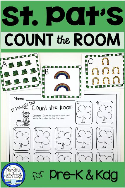 St. Patrick's Day Count the Room Preschool Provocations, Writing Practice Kindergarten, Count The Room, Patterning Kindergarten, March Math, St Patrick's Day Activities, Preschool Spring, Day Count, St Patrick Day Activities