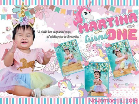 Unicorn Party Hats, Birthday Tarpaulin, Birthday Tarpaulin Design, Unicorn Template, Unicorn Birthday Party Ideas, Birthday Scrapbook Layouts, Tarpaulin Design, Photo Booth Design, Invitation Layout