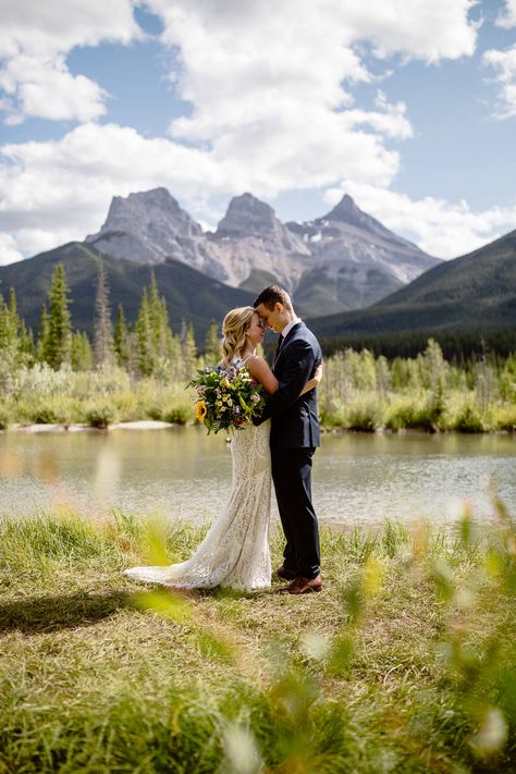 Canmore Wedding Photos, Eloped Wedding, Mountain Portrait, Canmore Wedding, Enchanted Forest Wedding, Wedding Picture Poses, Places To Get Married, Forest Photography, Wedding Picture