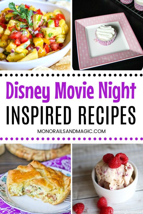 For your next family Disney movie night, try one of these fun recipes for an appetizer, entree, or dessert. There are so many yummy choices! #disneymovienight #familymovienight #disneyrecipes Disney Dinner Ideas, Disney Movie Themed Food, Manakish Recipe, Disney Movie Themed Dinner, Disney Movie Night Menu, Disney Themed Movie Night, Disney Movie Night Food, Disney Inspired Recipes, Disney Movie Night Dinner