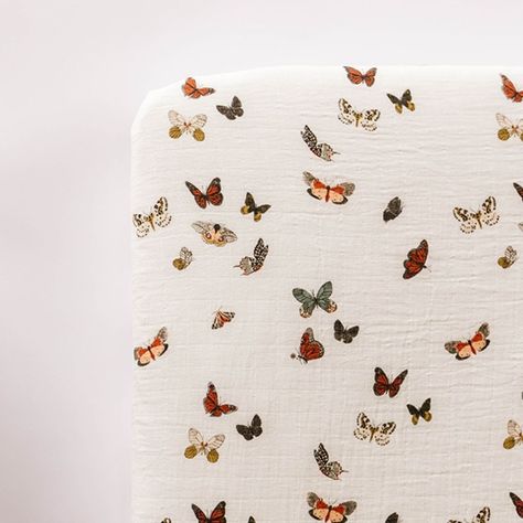 Butterfly Migration Crib Sheet – Project Nursery Butterfly Crib Sheets, Butterfly Migration, Butterfly Nursery, Muslin Baby Blankets, Crib Toddler Bed, Butterfly Quilt, Nursery Room Inspiration, Muslin Baby