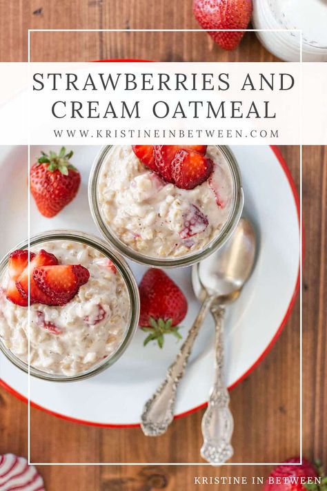 Indulge in the cozy comfort of strawberries and cream oatmeal. This easy stove-top recipe combines creamy oats with sweet, juicy strawberries for a warm, filling, and beautiful breakfast. It's the perfect way to start your day. Strawberry Oats, Stove Top Oatmeal Recipes, Stove Top Oatmeal, Strawberry Cheesecake Oatmeal, Oatmeal With Strawberries Healthy, Homemade Strawberry Oatmeal, Oatmeal Recipes Breakfast Strawberry, Oats With Strawberries, Strawberry Oats Breakfast