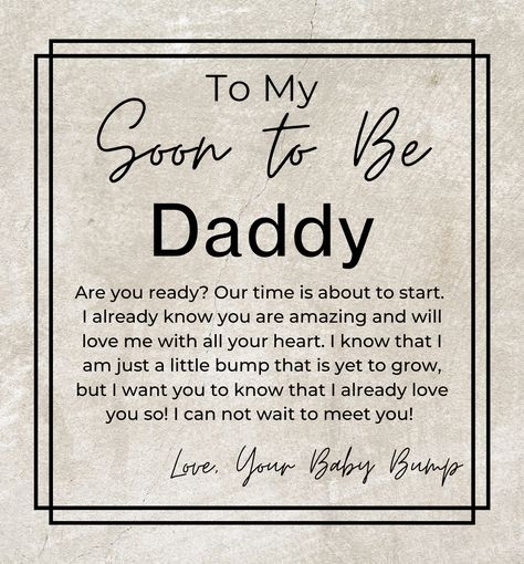 Are you looking for the perfect gift idea for a soon-to-be dad? Celebrate his step into parenthood with our unique openwork watch that includes a unique LED watch box and a sentimental message from the baby bump. THE HEARTFELT MESSAGE FOR THE EXPECTING DAD READS: 📝 To My Soon To Be Daddy, (From Baby Bump)Are you ready? Our time is about to start. I already know you are amazing and will love me with all your heart. I know that I am just a little bump that is yet to grow, but I want you to know t Letter To Dad From Unborn Baby, Baby Announcement To Daddy To Be, Soon To Be Dad Gifts, Dad To Be Gift Ideas, Baby Bump Quotes, Step Dad Quotes, Best Dad Quotes, Waiting For Christmas, Fun Baby Announcement