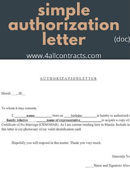 Letter for authorizationFind here an example of sample authorization letter to download in doc format. Authorization Letter Sample For Claim, Authorization Letter To Claim Money, Successful Life Quotes, No Marriage, Consent Letter, Authorization Letter, To Whom It May Concern, Wedding Photography Contract, Rent To Own Homes