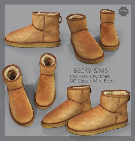 BECKYSIMS-UGG Classic Mini Boots | Patreon Ugg Boots Sims 4 Cc, Sims Cc Uggs, Sims 4 Timberland Boots Cc, Sims 4 Cc Female Clothing Shoes, Sims 4 Cc Adidas Shoes, Sims 4 Cc Uggs Patreon, Sims Uggs, Sims 4 Women Clothes Cc Patreon Free, Uggs Cc Sims 4