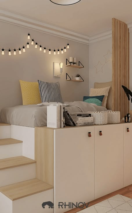 Chambre ado garçon moderne : 5 projets déco qu'ils vont adorer Tiny Bedroom Design, Mudroom Bench Plans, Bar Basement, Wood Bed Frame, Small Room Design, Bed In Closet, Tiny Bedroom, Basement Design, Diy Furniture Couch