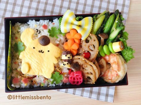 Pompompurin Bento, Pompompurin Food, Sanrio Bento, Character Bento, Pompom Purin, Pom Purin, Dog Character, Pom Pom Purin, Kawaii Bento