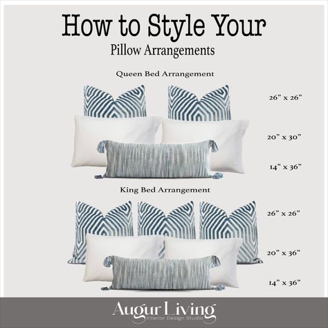 Are you tired of feeling overwhelmed by all the pillows on your bed? We hear you! Ditch the pile of pillows! Here are our minimal favorite pillow layouts for king and queen beds: #interiordesign #homedecor #pillowlayouts #beddingideas #pillows #decor #bedroom #pillow #designtips Full Bed Pillow Layout, Daybed Pillow Arrangement, Arizona Bedroom, Pile Of Pillows, Daybed Pillows, Condo Unit, Bedroom Pillow, Pillow Arrangement, Design Hack