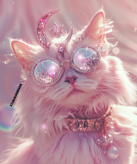 Happy Caturday!✨ Welcome to the moon cat series🐈🌙 💥In my story today you can find 2 free wallpapers.💞🫶🏼 Be your fancy, weird, authentic selves💖 Xo, Heather . . . ✨Images here created with Midjourney. Yes, it’s AI. . . . . . #glitteraesthetic #pinkaesthetic #catartwork #catart #kittyart #caturday #instacats #aicats Pink Paws, Cat Background, Fancy Cats, Kitty Wallpaper, Cat Stories, Glitter Art, Sailor Moon Wallpaper, Funny Wallpaper, Cat Artwork