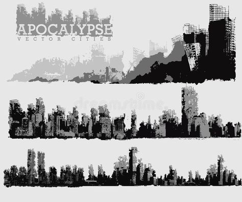 Apocalyptic city illustration. A vector illustration of apocalyptic cities , #AD, #illustration, #city, #Apocalyptic, #cities, #apocalyptic #ad Cities Illustration, Apocalyptic City, Post Apocalyptic City, Meaningful Paintings, Environment Sketch, Ruined City, City Games, Comic Tutorial, City Vector