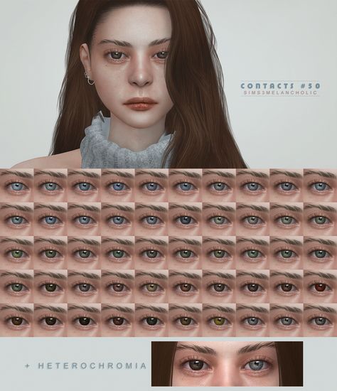 Face Overlay, Heterochromia Eyes, Sims 4 Cc Eyes, Sims 4 Cc, Sims 4 Mods, Makeup Accessories, Woman Face, Eye Color, The Sims