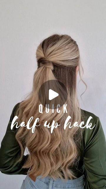 Diy Hair Half Up Half Down, Easy Diy Wedding Guest Hair, Easy Diy Half Up Hairstyles, Cute Barrette Hairstyles, Professional Half Up Hairstyles, Half Up Half Down Hairstyles Slick, Half Up Half Down Hair For Work, Easy Wedding Hairstyles Do It Yourself Half Up, Easy Wedding Guest Hairstyles Half Up