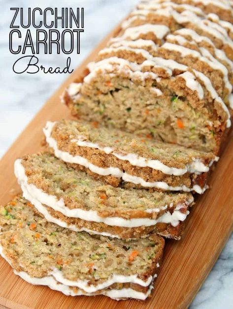 Zucchini Carrot Bread, Carrot Bread Recipe, Zucchini Carrot, Savory Cakes, Carrot Bread, Tasty Bread Recipe, Zucchini Bread Recipes, Carrot Cake Recipe, Think Food