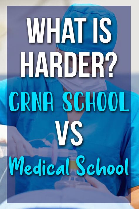 A common question for anyone considering anesthesiology: is CRNA school harder than Medical School?  In this article, we go over some of the main differences between medical school vs CRNA school. In addition, what is a CRNA, how to get into CRNA school, and some other helpful information about Certified Registered Nurse Anesthetists.  #crna #nurse #nursing #nursingstudent #studentnurse Crna Nurse Anesthetist Study, Crna Aesthetic, Anesthesia School, Crna Nurse Anesthetist, Nursing School Organization, Certified Registered Nurse Anesthetist, Crna School, Nurse Anesthesia, Career Ideas