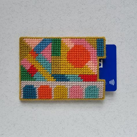 THREADBEAR Abstract Needlepoint, Plastic Canvas Embroidery, Carnival Card, Stitch Patch, Tiny Cross Stitch, Embroidery Wall Art, Wool Tapestry, Contemporary Embroidery, Types Of Embroidery