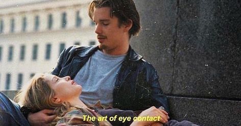 Instagram photo by july custom • Nov 14, 2018 at 1:01 PM Love From Movies, Iconic Romance Movie Scenes, Romantic Movie Scene, Nineties Aesthetic, Before Sunrise Movie, Before Trilogy, Julie Delpy, Couple Sketch, Ethan Hawke