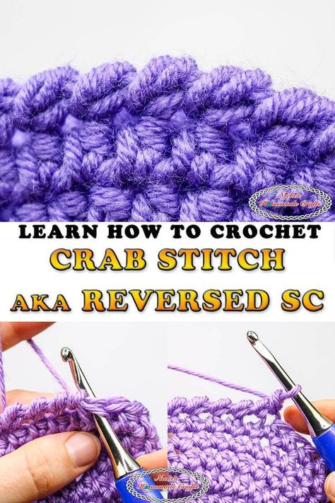 Learn how to easily crochet the Crab Stitch aka Reversed Single Crochet with this simple to understand Photo and Video Tutorial #free #crochet #border #pattern #crabstitch #reversed #sc #singlecrochet #reversedsinglecrochet #crochetpattern #freecrochetpatterns #hat #scarf #cardigan #blanket #crochetblanket #crochethat #crochetcardigan #tutorial #stitch #video #secret #crochettip #tip #trick #learn #howto Reverse Sc Crochet, Crochet Crab Stitch Border, Crochet Dictionary, Crochet Blanket Borders, Blanket Borders, Crochet Crab, Crochet Blanket Border, Scarf Cardigan, Reverse Single Crochet