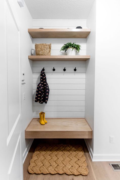 Mudroom Refresh | Maple Grove, MN | construction2style Vstupná Hala, Small Mudroom Ideas, Mudroom Closet, Entry Closet, Mud Room Entry, Entryway Closet, Mudroom Entryway, Mudroom Decor, Mudroom Laundry Room