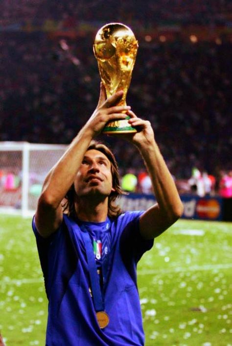 Andrea Pirlo Germany World Cup 2006 Italy World Cup, Football Aesthetic, Italy Soccer, Sporting Legends, Andrea Pirlo, Soccer Photography, Legends Football, Soccer Event, Retro Soccer