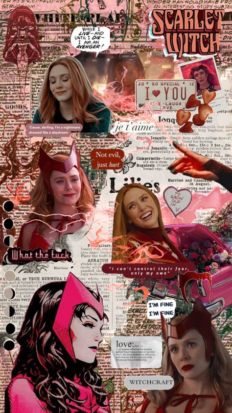 Scarlet Witch Collage Wallpaper, Avengers Collage Wallpaper, Marvel Valentines Wallpaper, Vision Marvel Wallpaper, Wanda Maximoff Wallpaper Iphone, Chromatopia Wallpaper, Scarlet Witch Wallpaper Aesthetic, Marvel Collage Wallpaper, Scarlet Witch Aesthetic Wallpaper