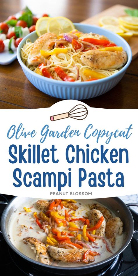 Copycat Olive Garden Chicken Scampi Olive Garden Chicken Scampi Recipe, Garlic Lemon Pasta, Olive Garden Chicken Scampi, Chicken Scampi Pasta, Copycat Olive Garden Chicken, Chicken Scampi Recipe, Olive Garden Chicken, Chicken Scampi, Copycat Olive Garden