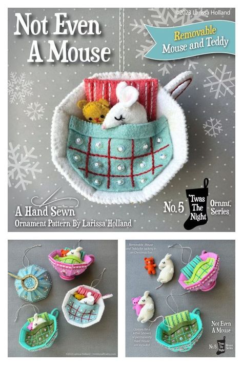 Not Even A Mouse Felt Ornament Sewing Pattern Mouse Pattern Free Sewing, Felt Mouse Patterns Free Templates, Felt Mouse Pattern Free, Mice Sewing Pattern Free, Mouse Sewing Pattern, Diy Felt Mouse, Easy Felt Mouse Pattern, Diy Mouse Ornament, Diy Felt Mouse Ornament