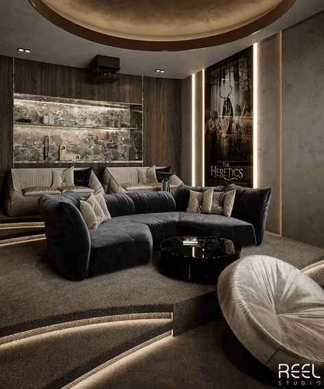 Home Cinema Design :: Behance Modern Beauty Salon, Home Cinema Design, Opulent Bedroom, Home Theater Room Design, Theater Room Design, Cinema Design, Airplane Decor, Living Your Best Life, Home Theater Rooms